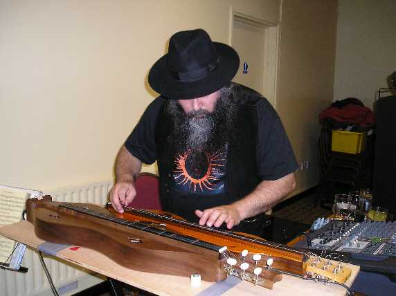 cliff barfield playing appalachian dulcimer at barn dance